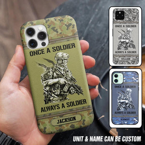 Personalized Once A Soldier Always A Soldier Australian Soldier/Veteran Phonecase Printed 23JAN-DT31