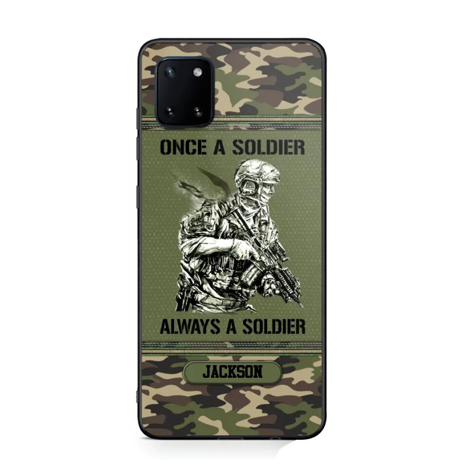 Personalized Once A Soldier Always A Soldier France Soldier/Veteran Phonecase Printed 23JAN-DT31