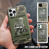 Personalized Once A Soldier Always A Soldier France Soldier/Veteran Phonecase Printed 23JAN-DT31