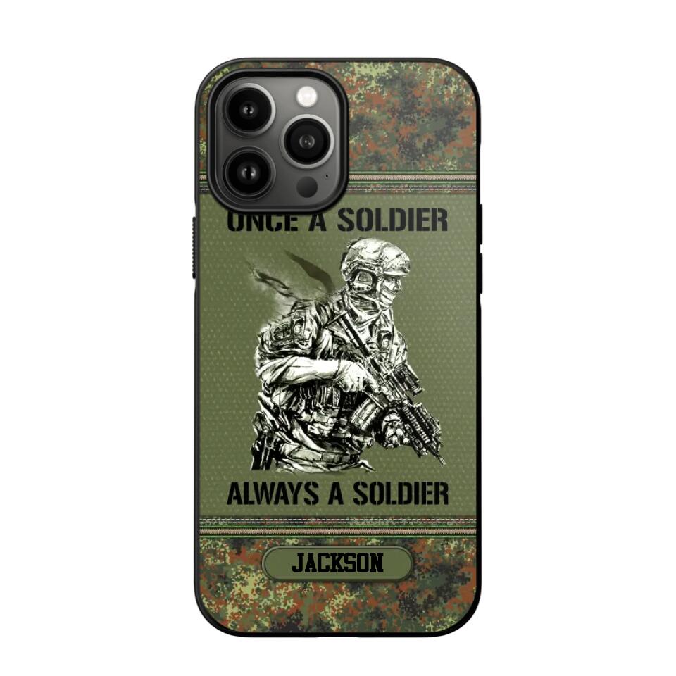 Personalized Once A Soldier Always A Soldier German Soldier/Veteran Phonecase Printed 23JAN-DT31