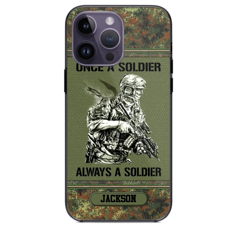 Personalized Once A Soldier Always A Soldier German Soldier/Veteran Phonecase Printed 23JAN-DT31