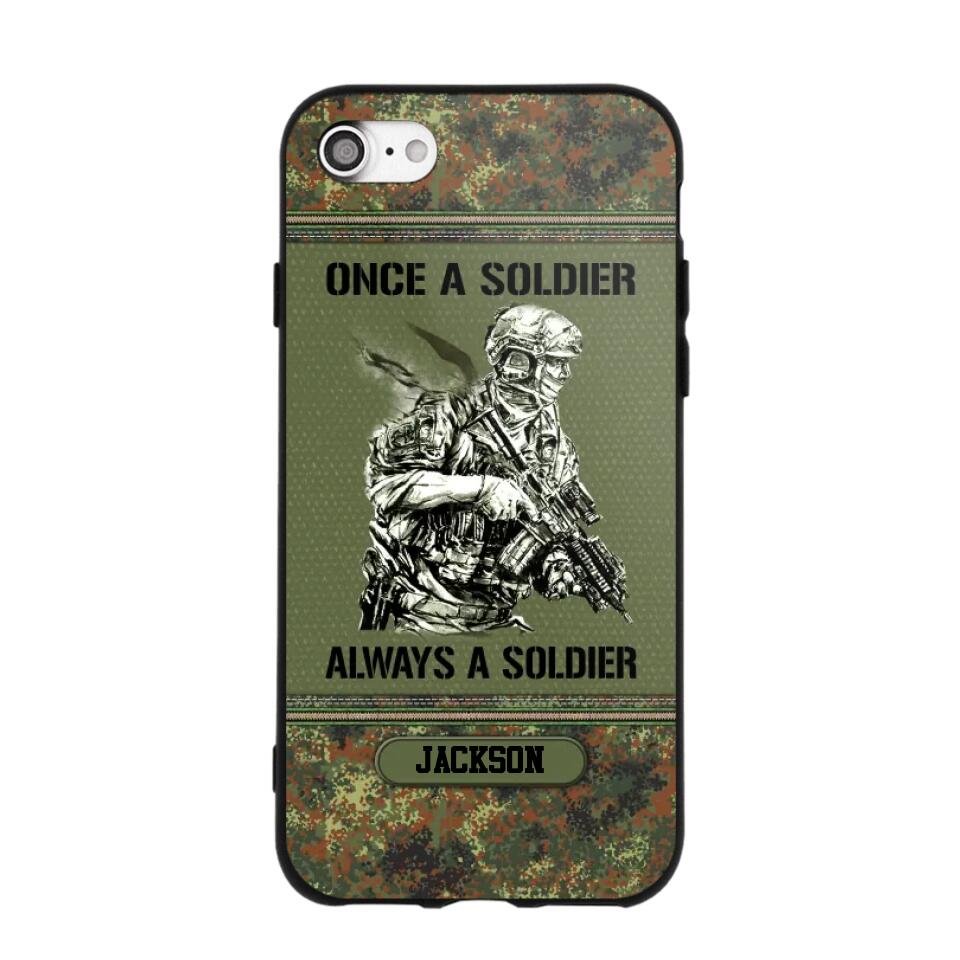 Personalized Once A Soldier Always A Soldier German Soldier/Veteran Phonecase Printed 23JAN-DT31