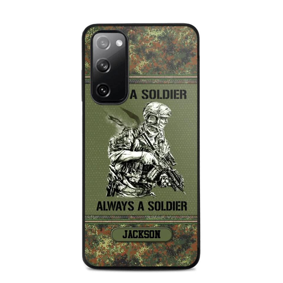 Personalized Once A Soldier Always A Soldier German Soldier/Veteran Phonecase Printed 23JAN-DT31