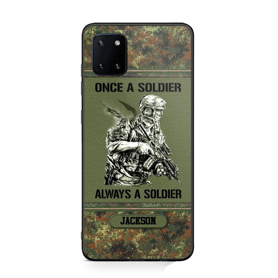 Personalized Once A Soldier Always A Soldier German Soldier/Veteran Phonecase Printed 23JAN-DT31