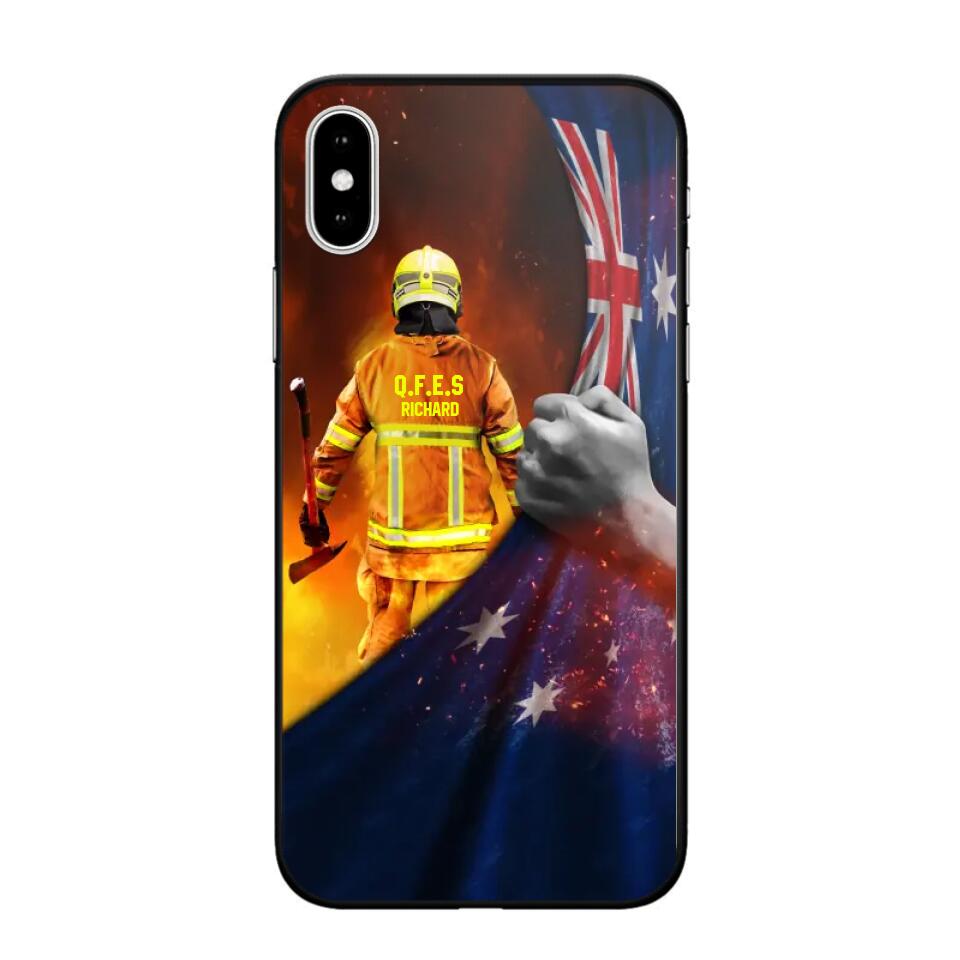 Personalized Australian Firefighter Uniform Flag Phonecase Printed 23FEB-DT01