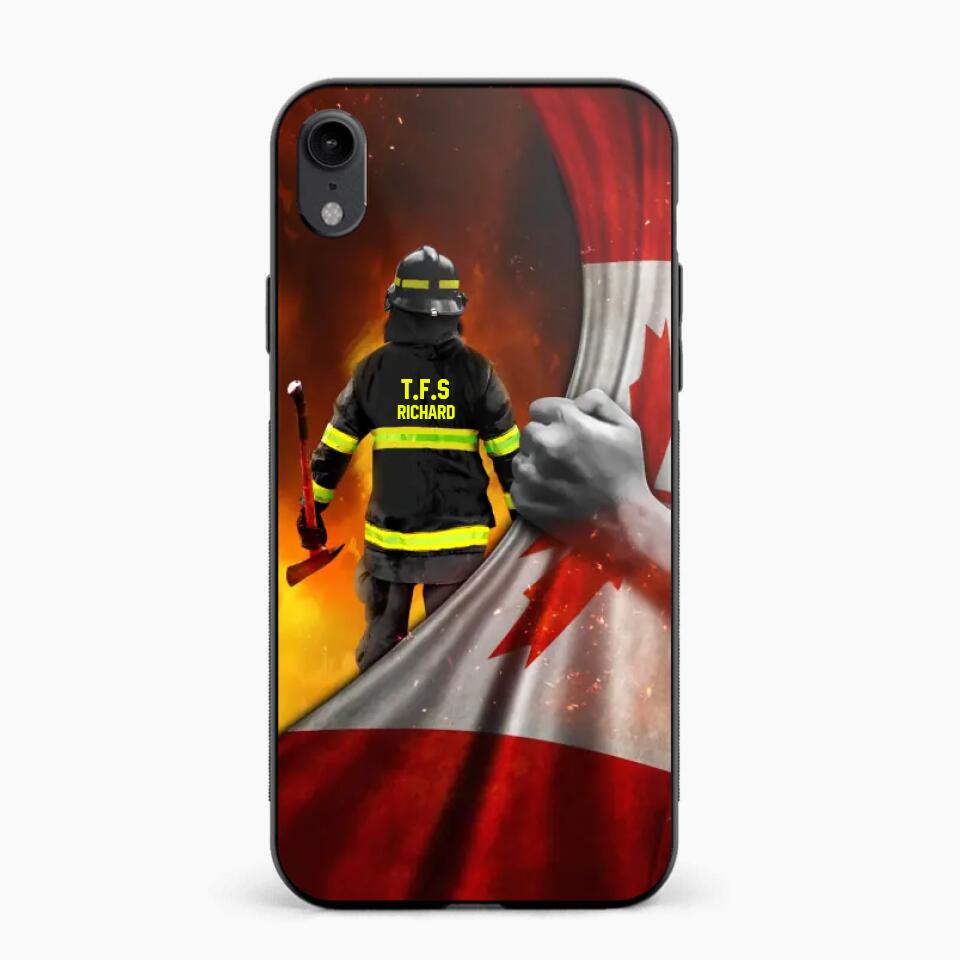 Personalized Canadian Firefighter Uniform Flag Phonecase Printed 23FEB-DT01