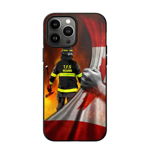 Personalized Canadian Firefighter Uniform Flag Phonecase Printed 23FEB-DT01