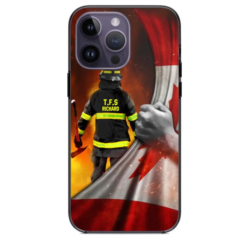 Personalized Canadian Firefighter Uniform Flag Phonecase Printed 23FEB-DT01