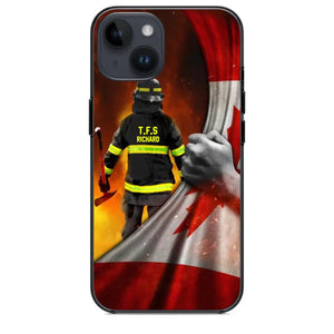 Personalized Canadian Firefighter Uniform Flag Phonecase Printed 23FEB-DT01