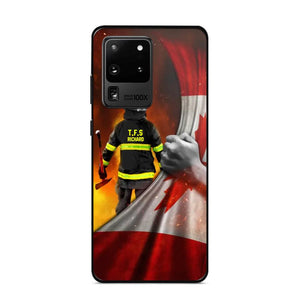 Personalized Canadian Firefighter Uniform Flag Phonecase Printed 23FEB-DT01