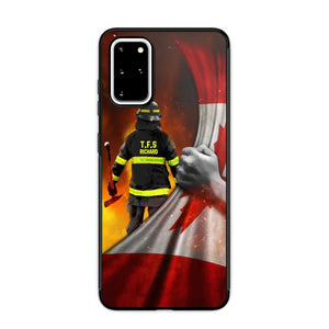 Personalized Canadian Firefighter Uniform Flag Phonecase Printed 23FEB-DT01