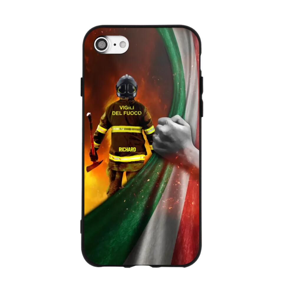 Personalized Italian Firefighter Uniform Flag Phonecase Printed 23FEB-DT01