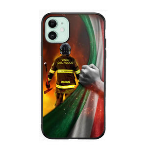 Personalized Italian Firefighter Uniform Flag Phonecase Printed 23FEB-DT01