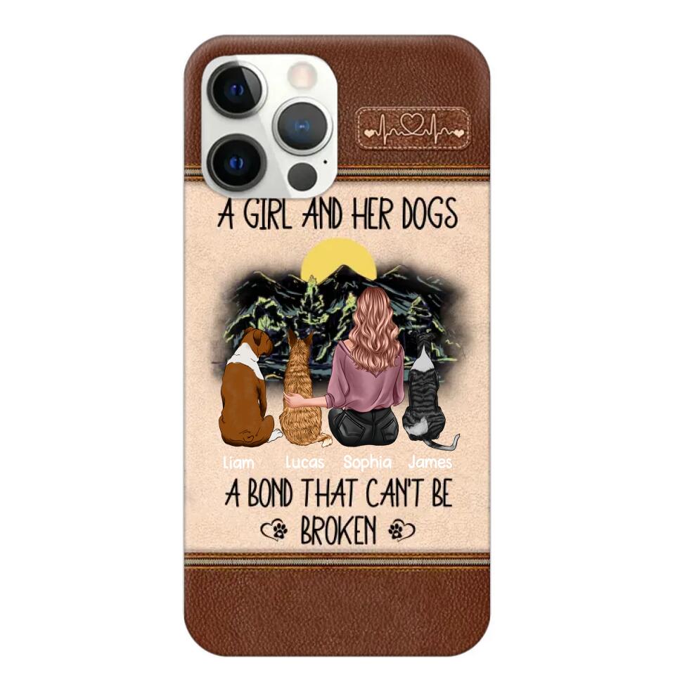 Personalized A Girl And Her Dogs A Bond That Can't Be Broken Phonecase Printed 23FEB-VD02