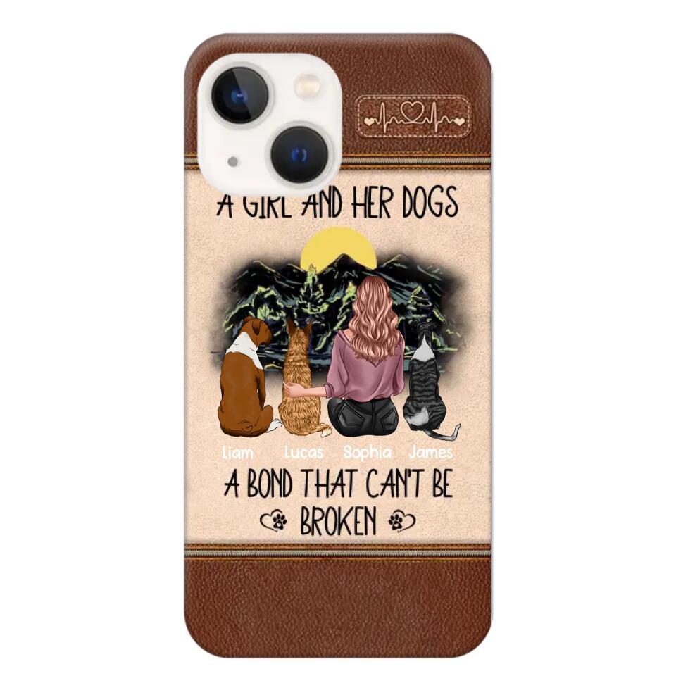 Personalized A Girl And Her Dogs A Bond That Can't Be Broken Phonecase Printed 23FEB-VD02