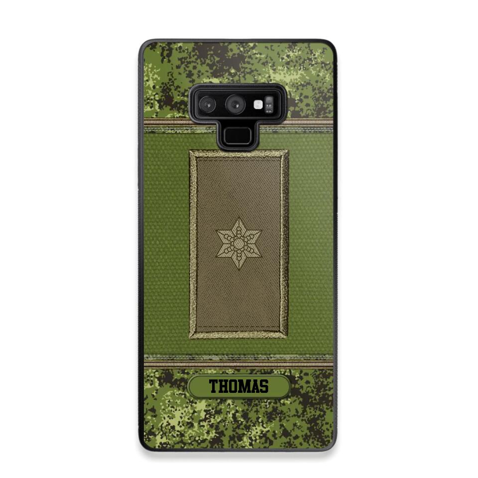 Personalized Danish Soldier/ Veteran Rank Camo Phonecase Printed 23FEB-DT03