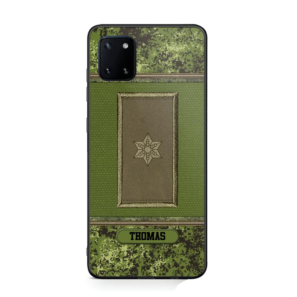 Personalized Danish Soldier/ Veteran Rank Camo Phonecase Printed 23FEB-DT03