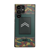 Personalized Belgium Soldier/ Veteran Rank Camo Phonecase Printed 23FEB-DT03