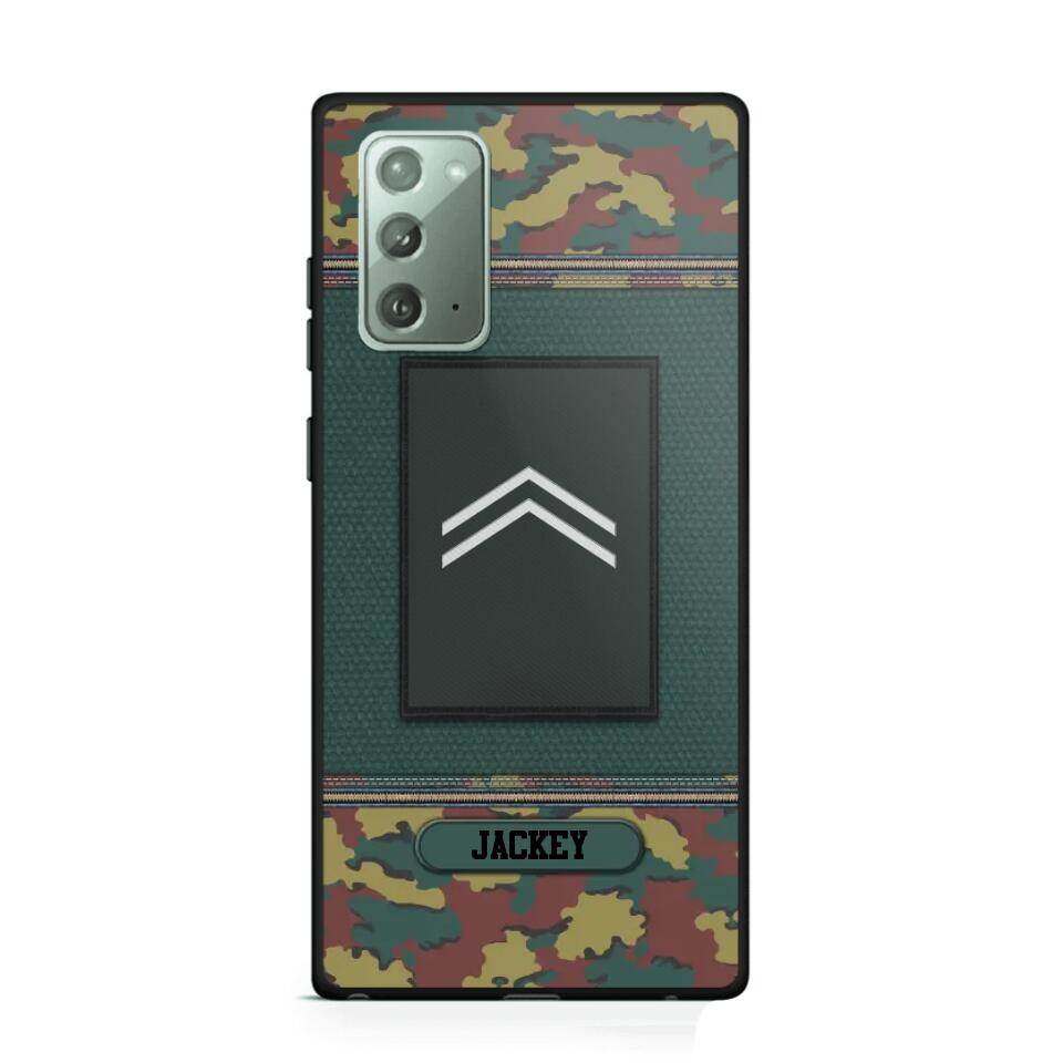 Personalized Belgium Soldier/ Veteran Rank Camo Phonecase Printed 23FEB-DT03