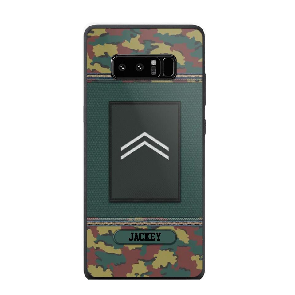 Personalized Belgium Soldier/ Veteran Rank Camo Phonecase Printed 23FEB-DT03