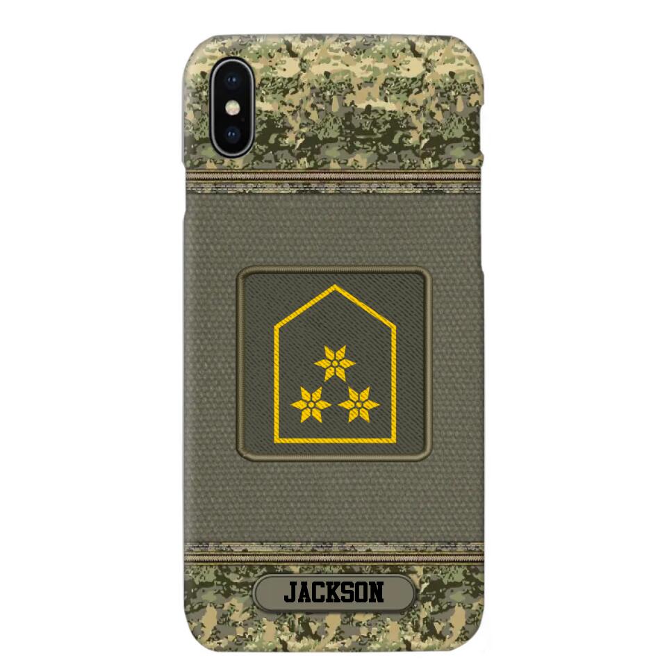 Personalized Austrian Soldier/ Veteran Rank Camo Phonecase Printed 23FEB-DT03