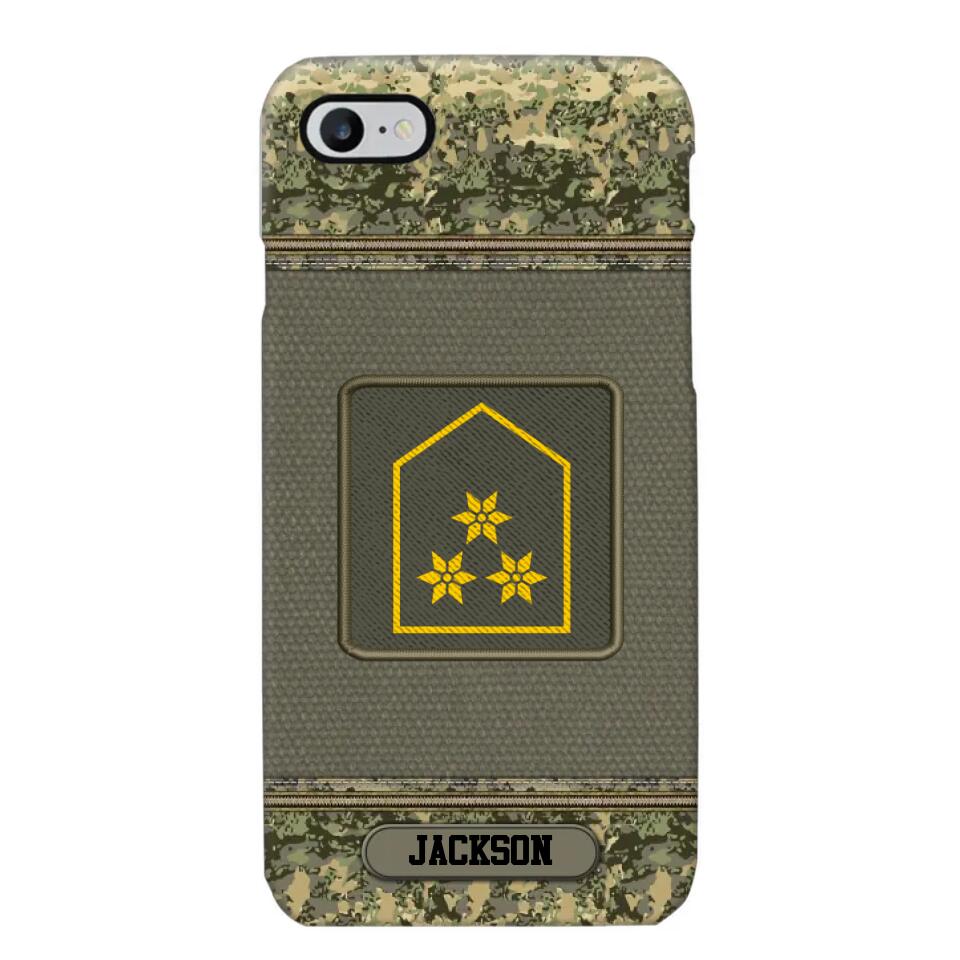 Personalized Austrian Soldier/ Veteran Rank Camo Phonecase Printed 23FEB-DT03