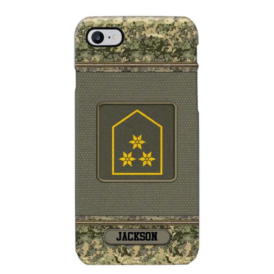 Personalized Austrian Soldier/ Veteran Rank Camo Phonecase Printed 23FEB-DT03