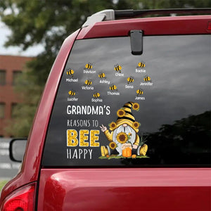 Personalized Grandma's Reasons To Bee Happy Kid Name Decal Printed 23FEB-VD03