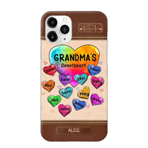 Personalized Grandma's Sweetheart & Kid Name Phonecase Printed 23FEB-VD06