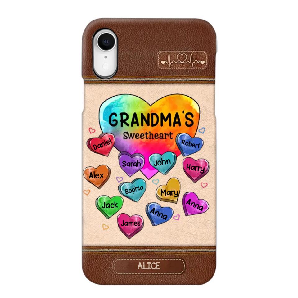 Personalized Grandma's Sweetheart & Kid Name Phonecase Printed 23FEB-VD06