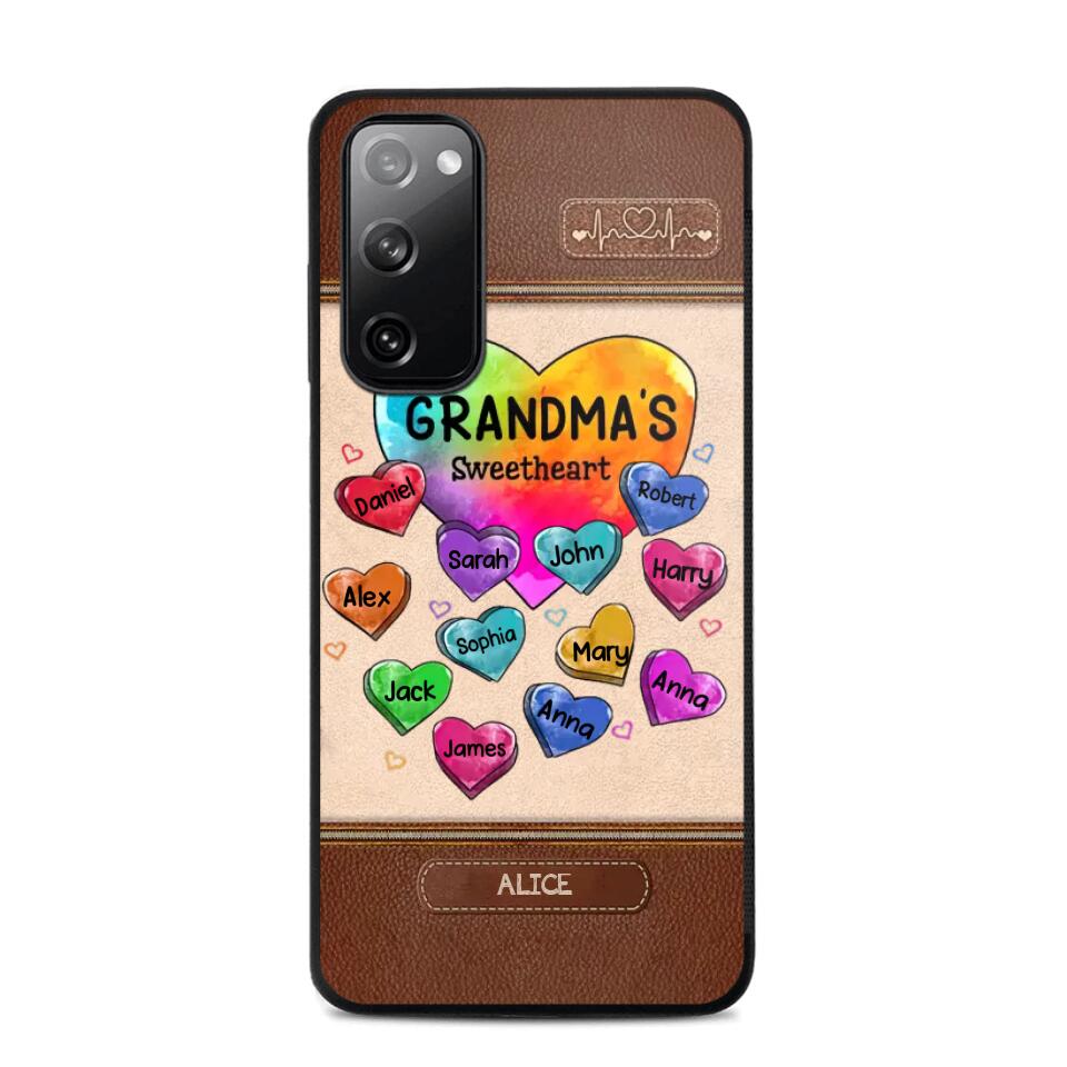 Personalized Grandma's Sweetheart & Kid Name Phonecase Printed 23FEB-VD06