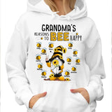 Personalized Grandma's Reasons To Bee Happy Kid Name Tshirt or Hoodie Printed PNHQ0702