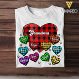 Personalized Grandma Sweet Heart with Kid Name Printed Tshirt 23FEB-HQ07