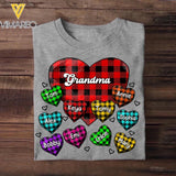 Personalized Grandma Sweet Heart with Kid Name Printed Tshirt 23FEB-HQ07