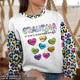 Personalized Grandma Sweethearts & Kid's Name Printed Sweatshirt PNDT0802