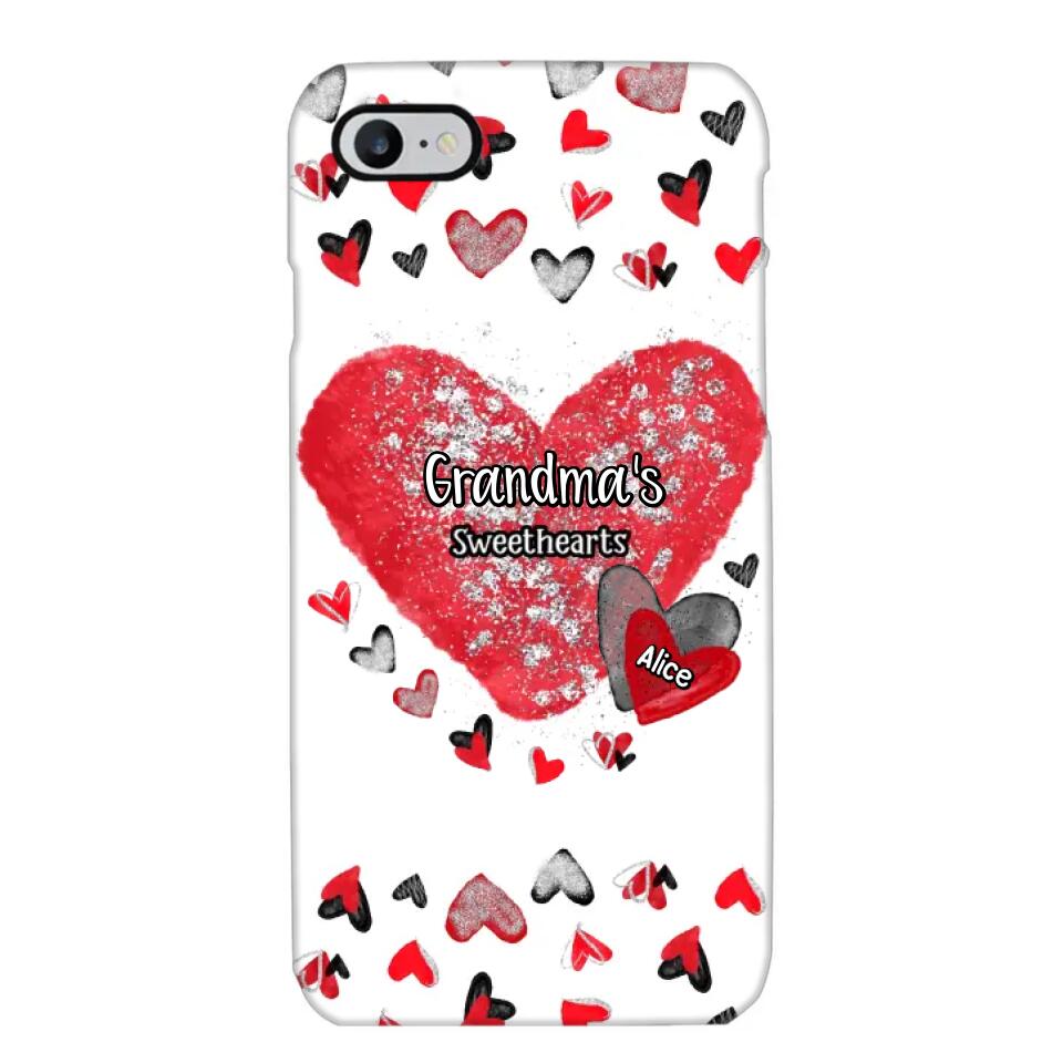 Personalized Grandma's Sweethearts & Kid's Name Phonecase Printed 23FEB-VD08