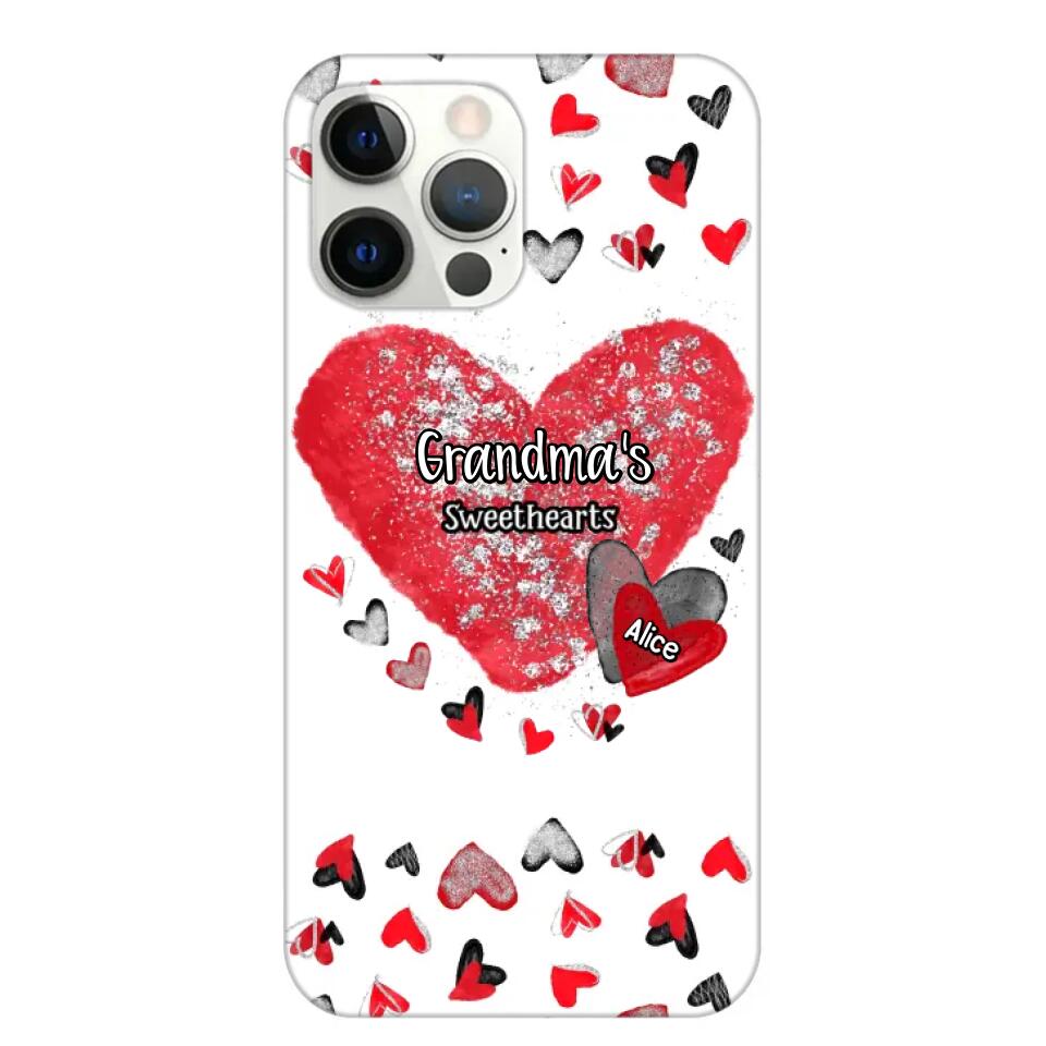 Personalized Grandma's Sweethearts & Kid's Name Phonecase Printed 23FEB-VD08