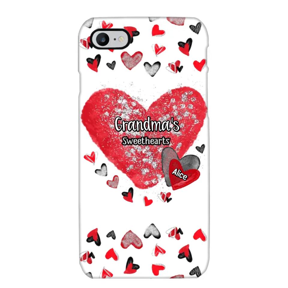 Personalized Grandma's Sweethearts & Kid's Name Phonecase Printed 23FEB-VD08