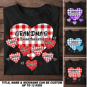 Personalized Grandma's Sweethearts Tshirt Printed 23FEB-HQ08