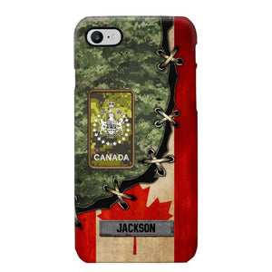 Personalized Canadian Soldier/ Veteran Rank Camo Flag Phonecase Printed 23FEB-DT09