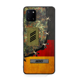 Personalized German Soldier/ Veteran Rank Camo Flag Phonecase Printed 23FEB-DT09