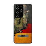 Personalized German Soldier/ Veteran Rank Camo Flag Phonecase Printed 23FEB-DT09