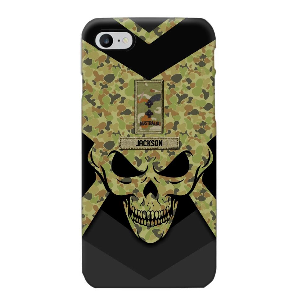 Personalized Australian Soldier/ Veteran Rank Camo with Name Phonecase Printed 23FEB-HQ10