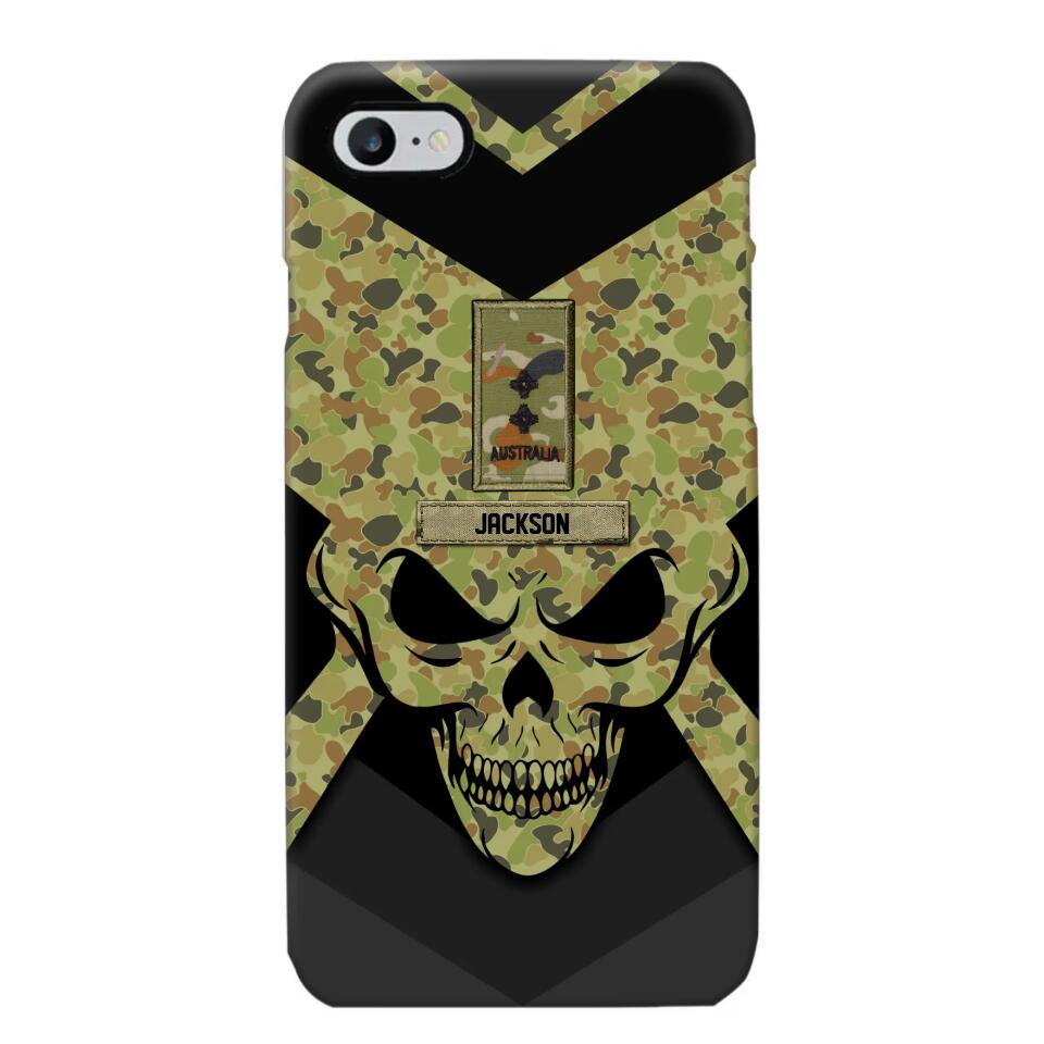 Personalized Australian Soldier/ Veteran Rank Camo with Name Phonecase Printed 23FEB-HQ10