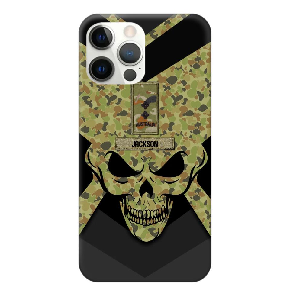 Personalized Australian Soldier/ Veteran Rank Camo with Name Phonecase Printed 23FEB-HQ10