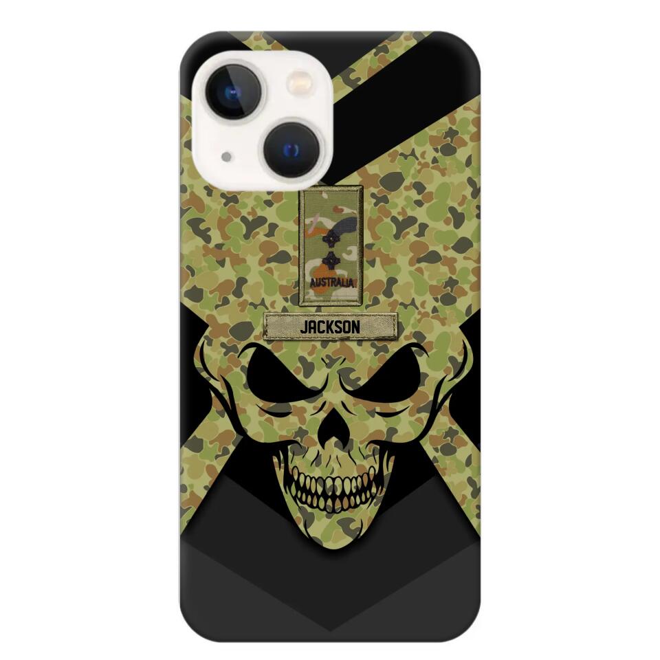 Personalized Australian Soldier/ Veteran Rank Camo with Name Phonecase Printed 23FEB-HQ10