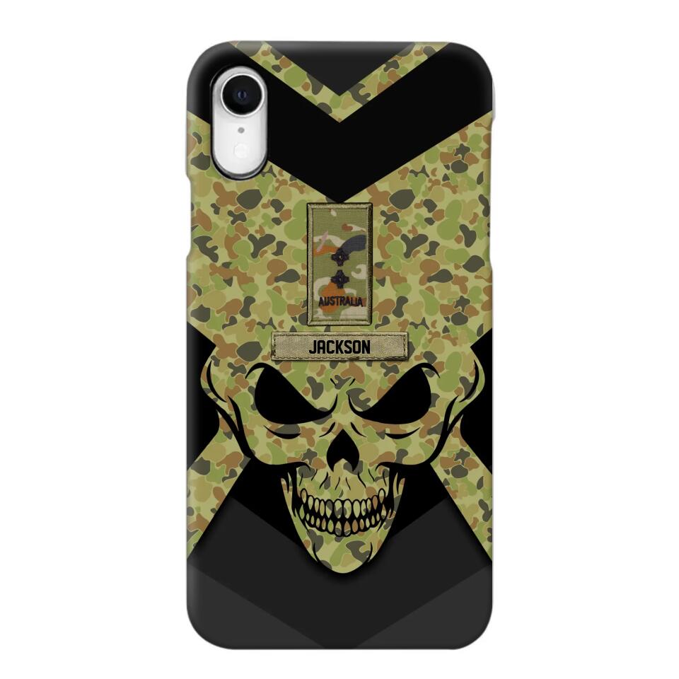 Personalized Australian Soldier/ Veteran Rank Camo with Name Phonecase Printed 23FEB-HQ10