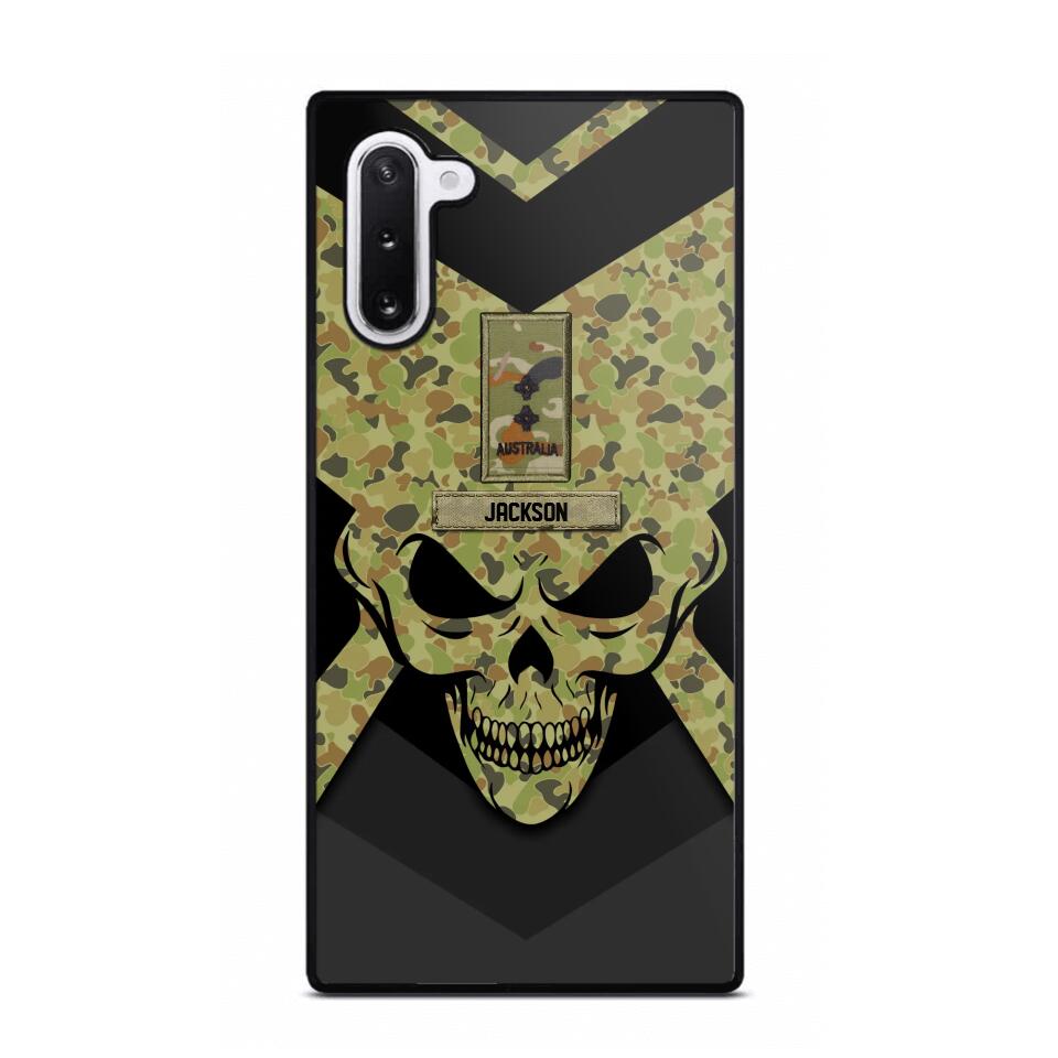 Personalized Australian Soldier/ Veteran Rank Camo with Name Phonecase Printed 23FEB-HQ10