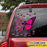 Personalized Grandma Mommy Aunt Butterfly Sunflower Kid Name Decal Printed PNVD1002