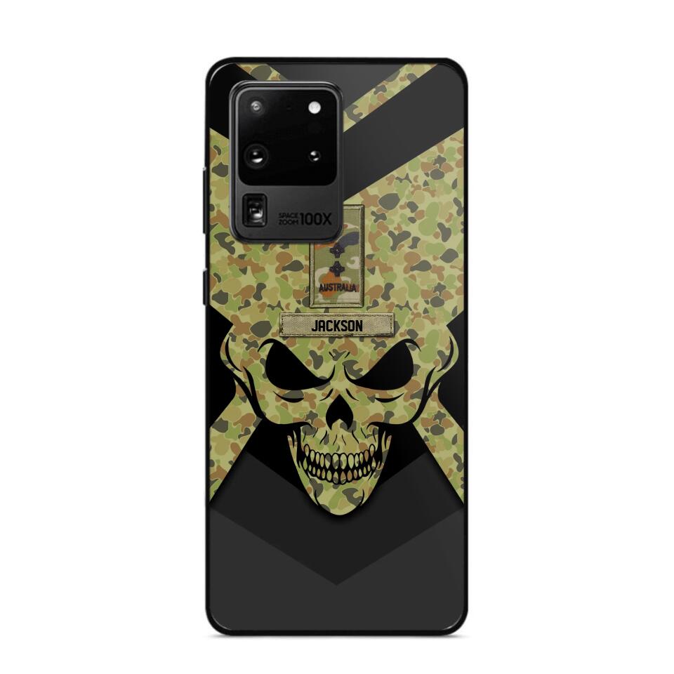 Personalized Australian Soldier/ Veteran Rank Camo with Name Phonecase Printed 23FEB-HQ10